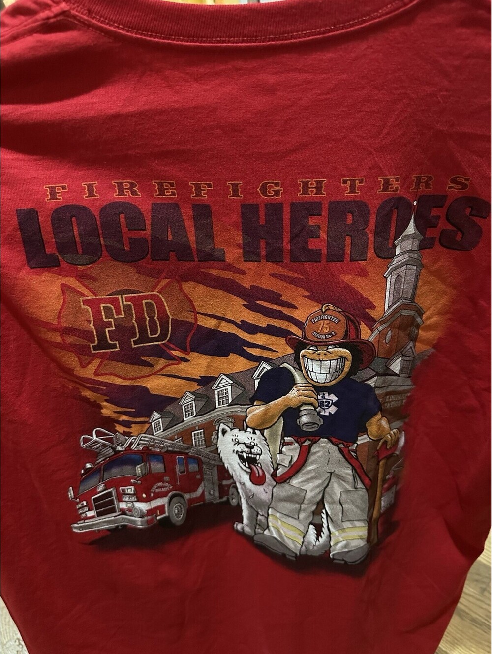 Eskimo Joe’s T Shirt Mens [large] Red Local Heroes Firefighter